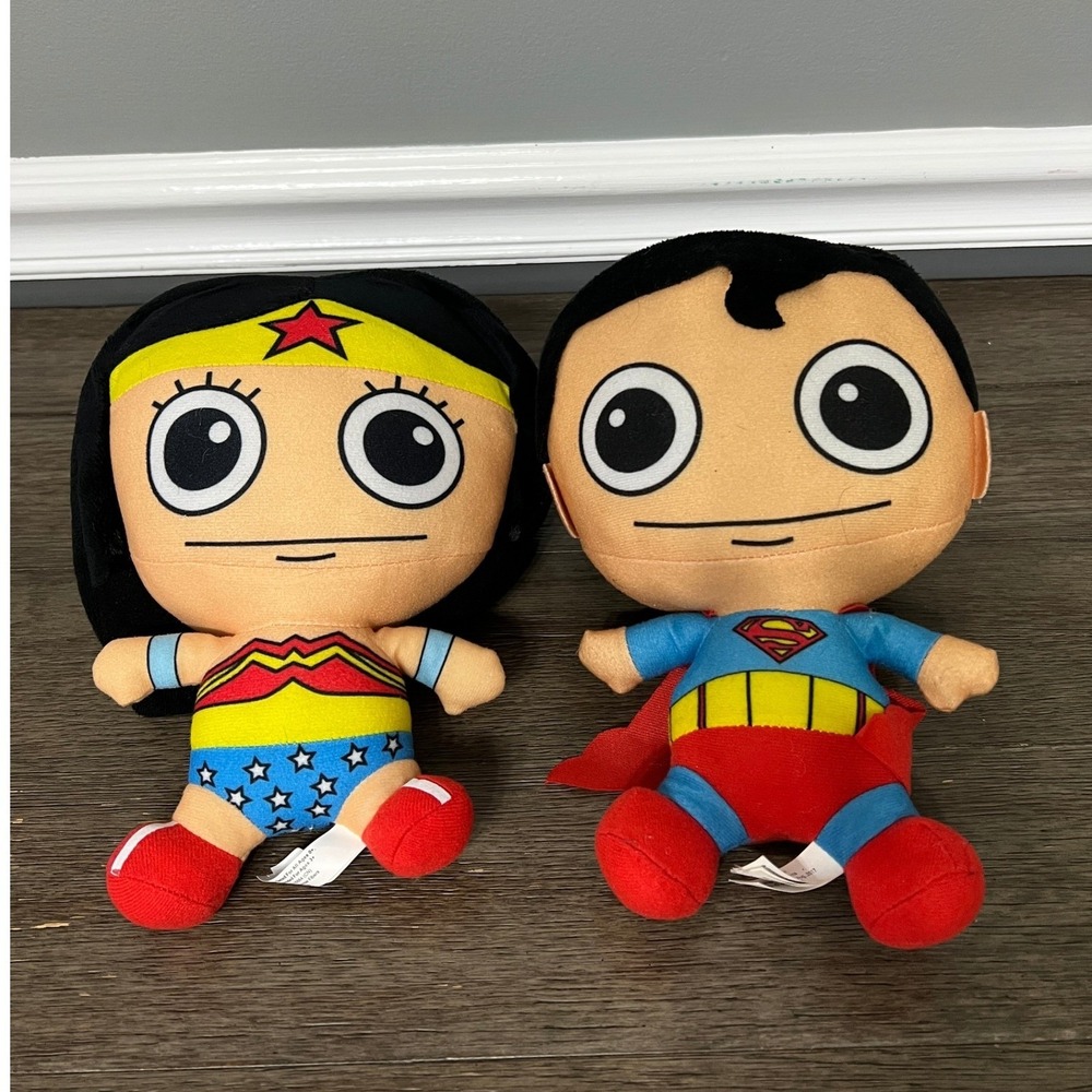 DC Comics Superman & Wonder Woman Plush Chibi Dolls Set Stuffed Toys‎ Kids